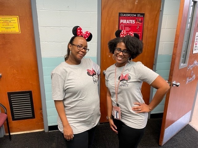 School Counselors  in full participation on Twin Day